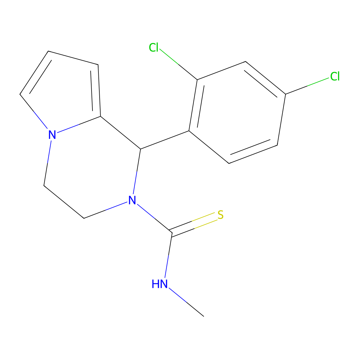 1-(2,4-dichlorophenyl)-N-methyl-3,4-dihydro-1H-pyrrolo[1,2-a]pyrazine-2-carbothioamide molecular structure, CAS 393825-20-2