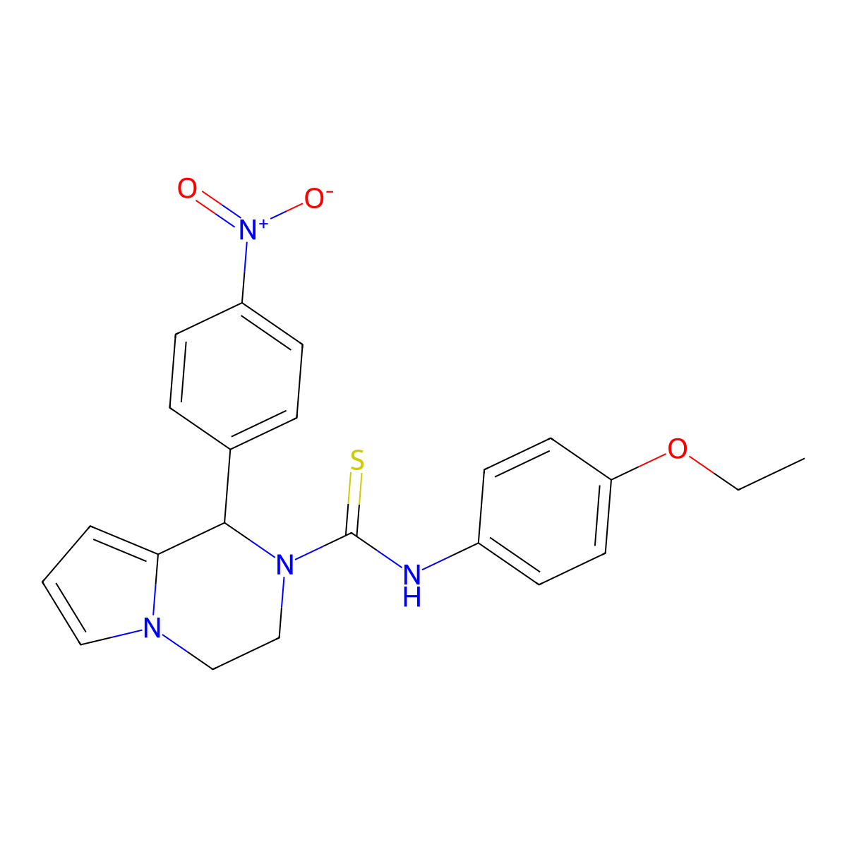 N-(4-ethoxyphenyl)-1-(4-nitrophenyl)-3,4-dihydropyrrolo[1,2-a]pyrazine-2(1H)-carbothioamide molecular structure, CAS 393825-73-5