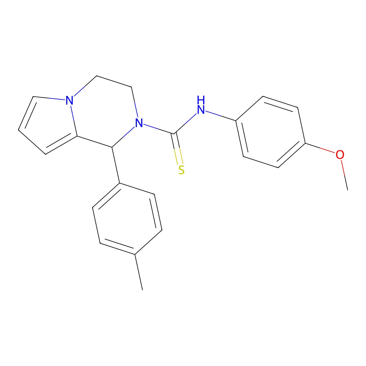 N-(4-methoxyphenyl)-1-(p-tolyl)-3,4-dihydropyrrolo[1,2-a]pyrazine-2(1H)-carbothioamide molecular structure, CAS 393830-31-4