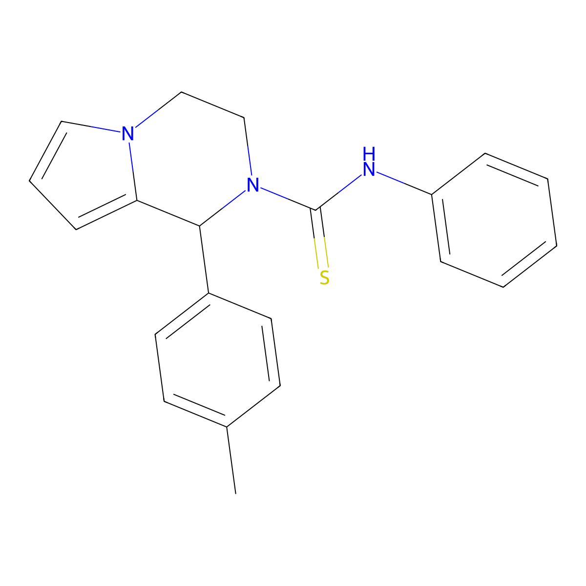 N-phenyl-1-(p-tolyl)-3,4-dihydropyrrolo[1,2-a]pyrazine-2(1H)-carbothioamide molecular structure, CAS 393830-34-7