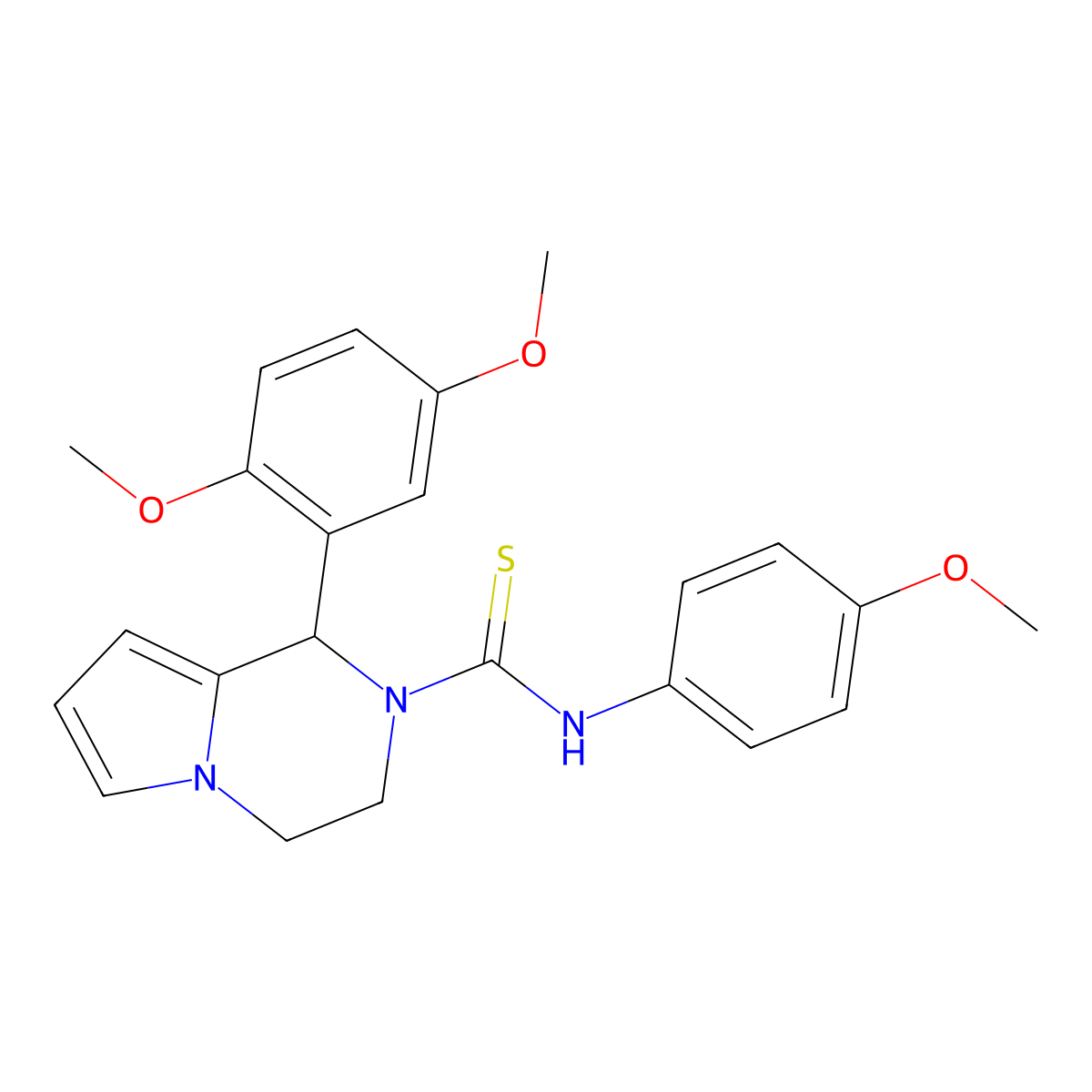 1-(2,5-dimethoxyphenyl)-N-(4-methoxyphenyl)-3,4-dihydropyrrolo[1,2-a]pyrazine-2(1H)-carbothioamide molecular structure, CAS 393831-06-6