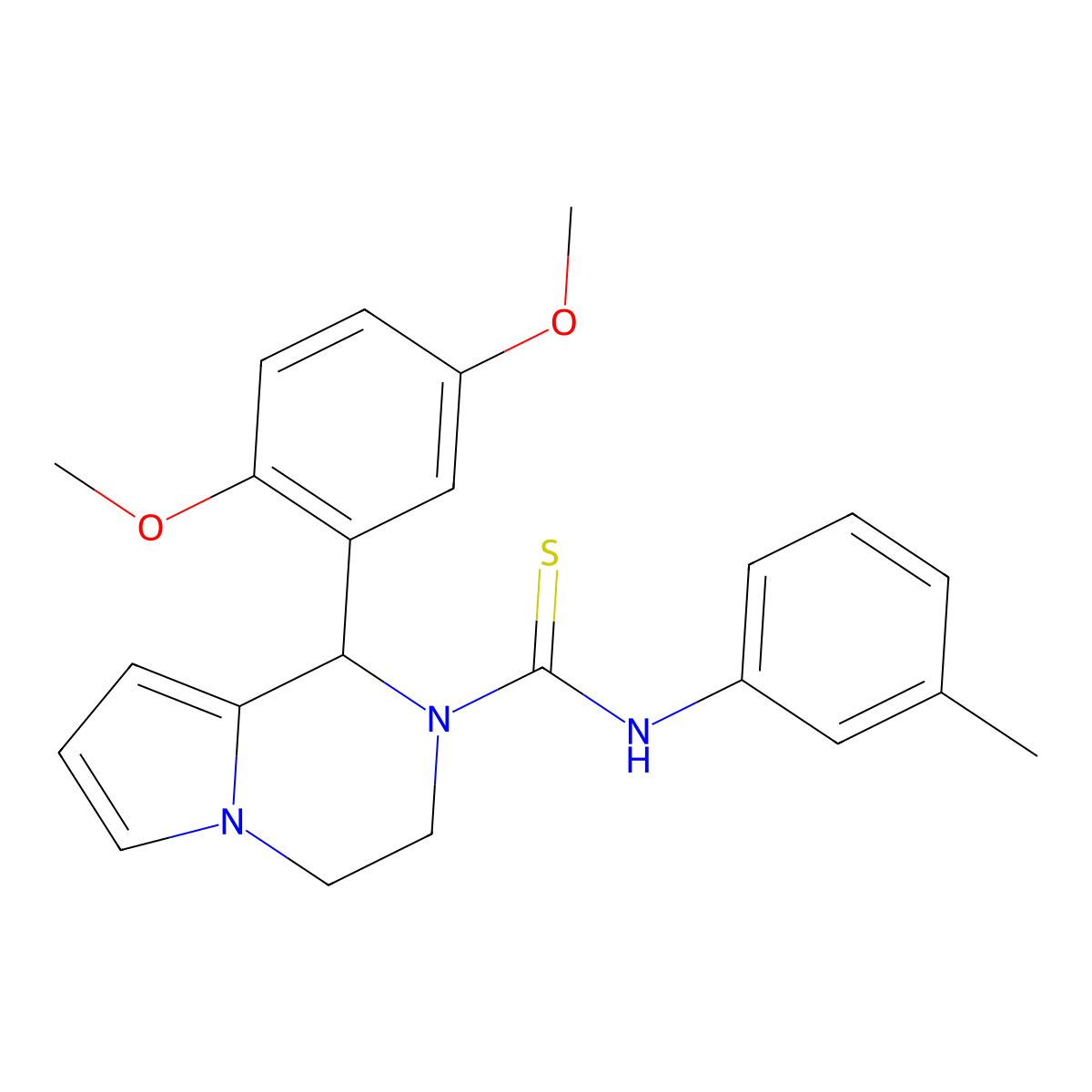 1-(2,5-dimethoxyphenyl)-N-(m-tolyl)-3,4-dihydropyrrolo[1,2-a]pyrazine-2(1H)-carbothioamide molecular structure, CAS 393831-12-4