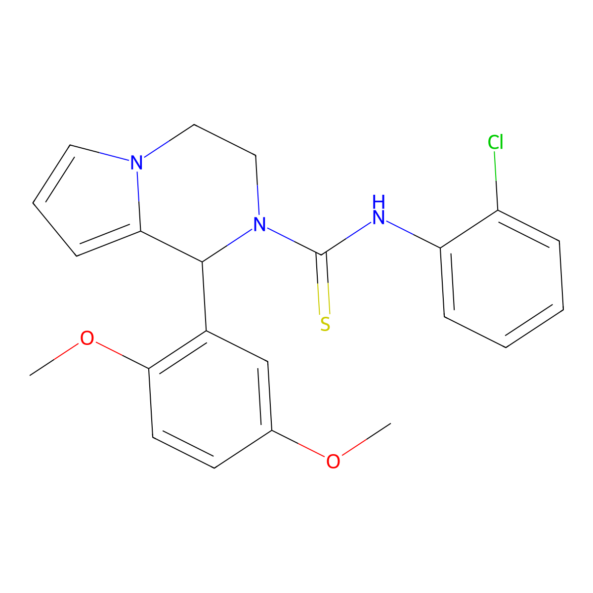 N-(2-chlorophenyl)-1-(2,5-dimethoxyphenyl)-3,4-dihydro-1H-pyrrolo[1,2-a]pyrazine-2-carbothioamide molecular structure, CAS 393831-18-0