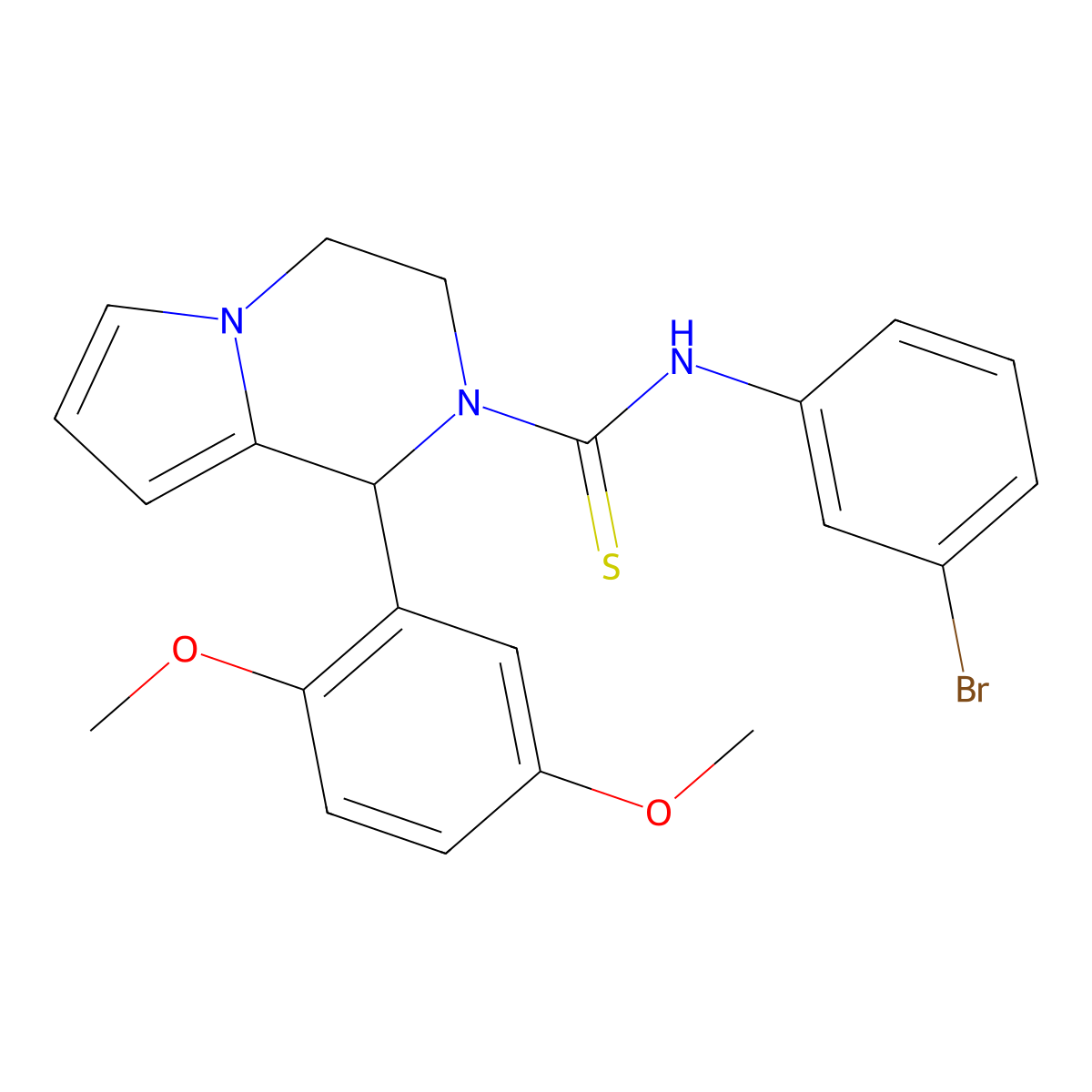 N-(3-bromophenyl)-1-(2,5-dimethoxyphenyl)-3,4-dihydropyrrolo[1,2-a]pyrazine-2(1H)-carbothioamide molecular structure, CAS 393831-21-5