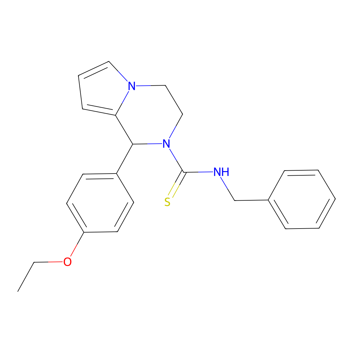 N-benzyl-1-(4-ethoxyphenyl)-3,4-dihydropyrrolo[1,2-a]pyrazine-2(1H)-carbothioamide molecular structure, CAS 393831-43-1