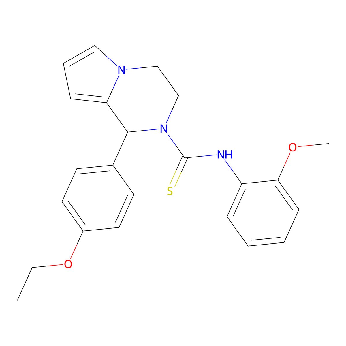 1-(4-ethoxyphenyl)-N-(2-methoxyphenyl)-3,4-dihydropyrrolo[1,2-a]pyrazine-2(1H)-carbothioamide molecular structure, CAS 393831-54-4