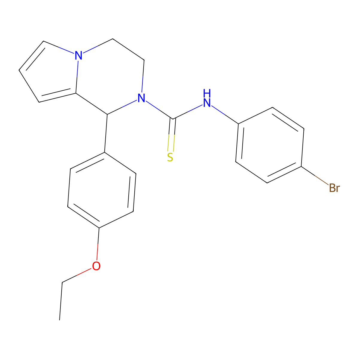 N-(4-bromophenyl)-1-(4-ethoxyphenyl)-3,4-dihydro-1H-pyrrolo[1,2-a]pyrazine-2-carbothioamide molecular structure, CAS 393831-59-9