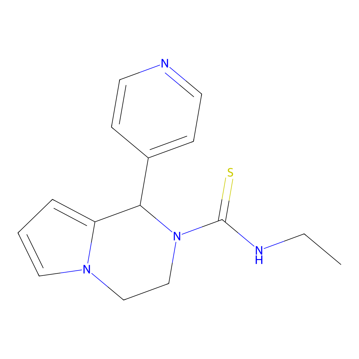 N-ethyl-1-(pyridin-4-yl)-3,4-dihydropyrrolo[1,2-a]pyrazine-2(1H)-carbothioamide molecular structure, CAS 393832-42-3