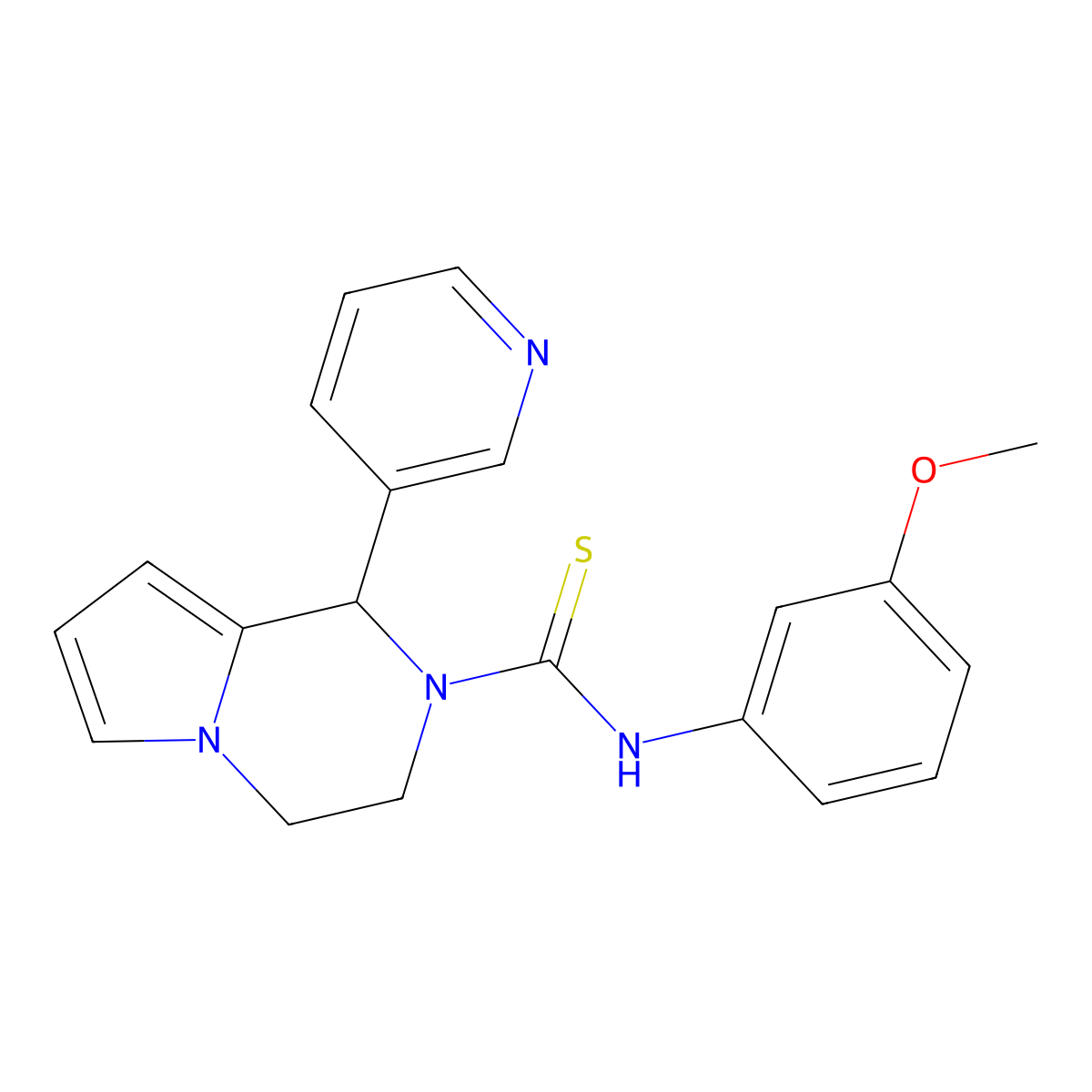 N-(3-methoxyphenyl)-1-(pyridin-3-yl)-3,4-dihydropyrrolo[1,2-a]pyrazine-2(1H)-carbothioamide molecular structure, CAS 393832-98-9