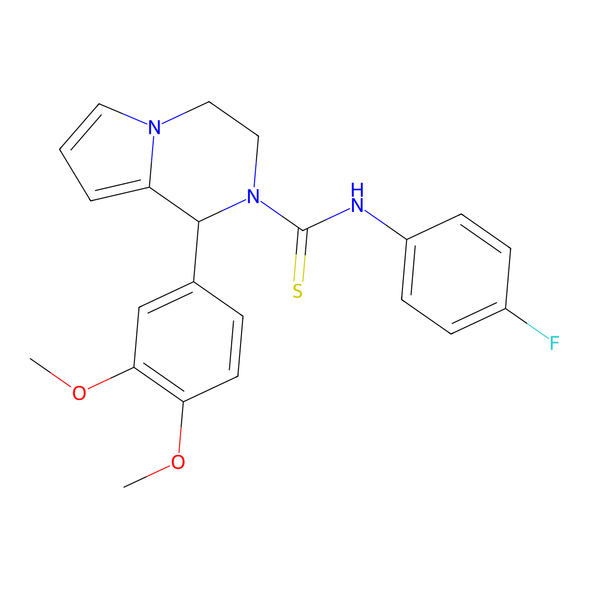 1-(3,4-dimethoxyphenyl)-N-(4-fluorophenyl)-3,4-dihydropyrrolo[1,2-a]pyrazine-2(1H)-carbothioamide molecular structure, CAS 393833-18-6