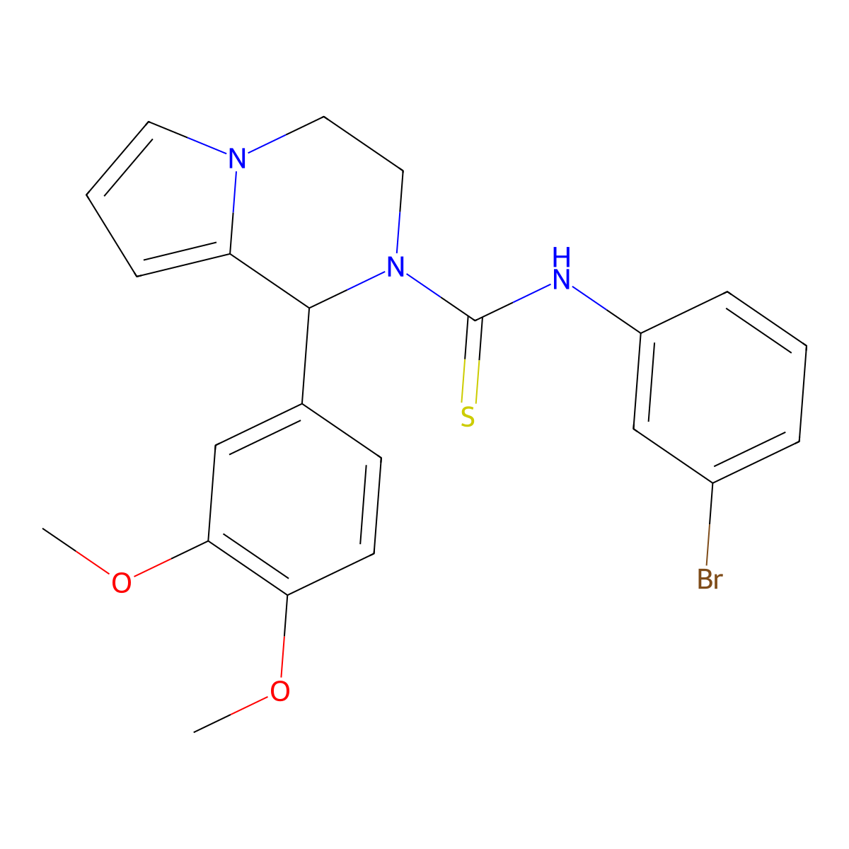 N-(3-bromophenyl)-1-(3,4-dimethoxyphenyl)-3,4-dihydropyrrolo[1,2-a]pyrazine-2(1H)-carbothioamide molecular structure, CAS 393833-31-3