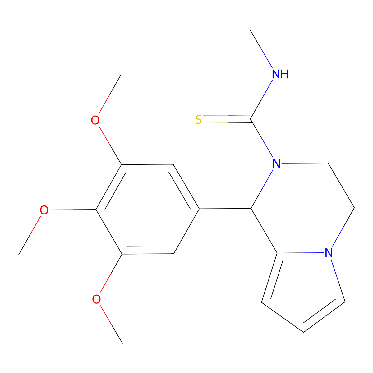 N-methyl-1-(3,4,5-trimethoxyphenyl)-3,4-dihydropyrrolo[1,2-a]pyrazine-2(1H)-carbothioamide molecular structure, CAS 393833-43-7