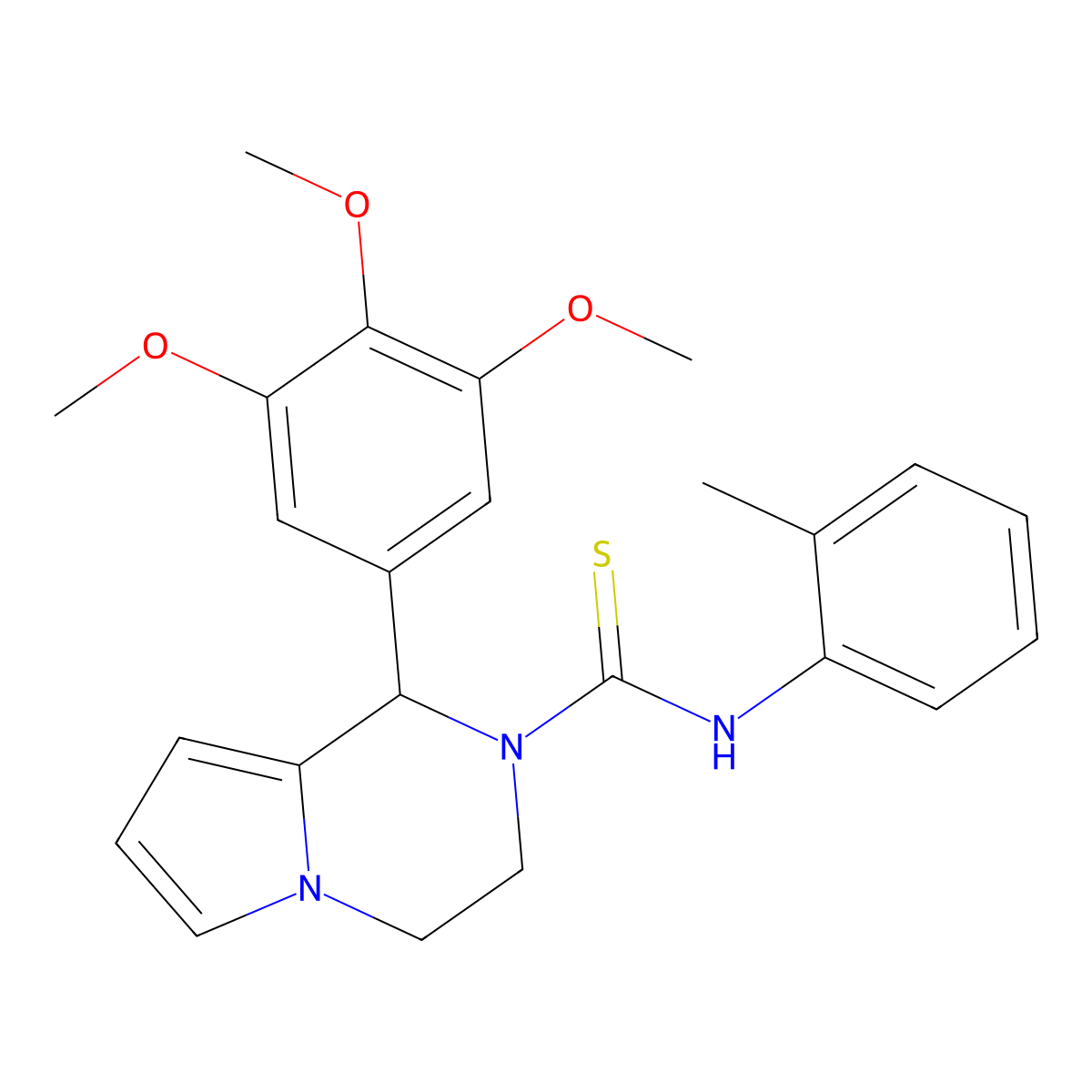 N-(o-tolyl)-1-(3,4,5-trimethoxyphenyl)-3,4-dihydropyrrolo[1,2-a]pyrazine-2(1H)-carbothioamide molecular structure, CAS 393833-55-1