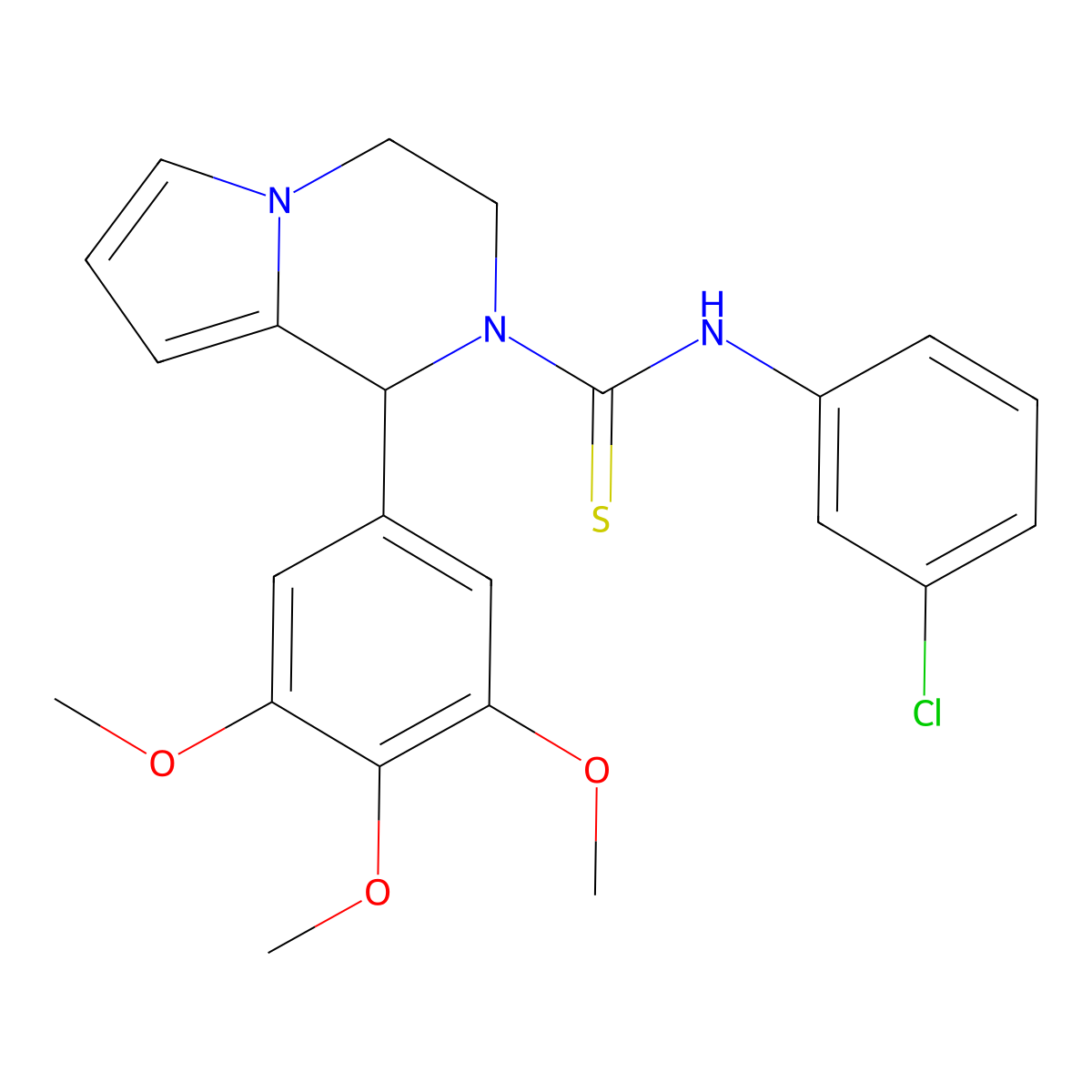 N-(3-chlorophenyl)-1-(3,4,5-trimethoxyphenyl)-3,4-dihydropyrrolo[1,2-a]pyrazine-2(1H)-carbothioamide molecular structure, CAS 393833-61-9