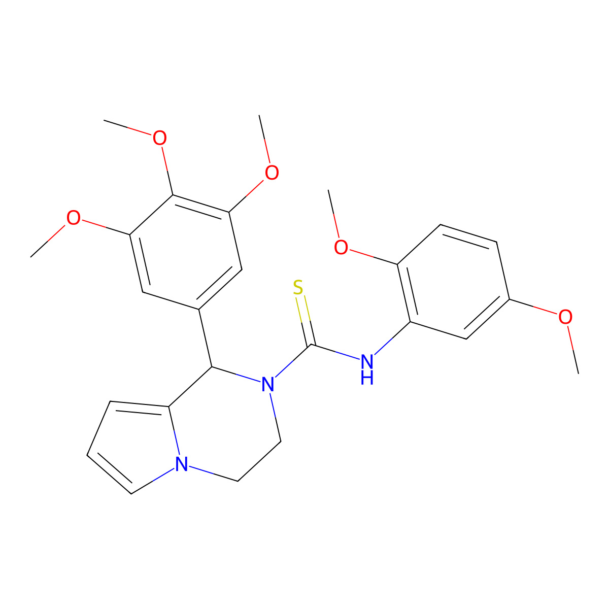 N-(2,5-dimethoxyphenyl)-1-(3,4,5-trimethoxyphenyl)-3,4-dihydropyrrolo[1,2-a]pyrazine-2(1H)-carbothioamide molecular structure, CAS 393833-68-6