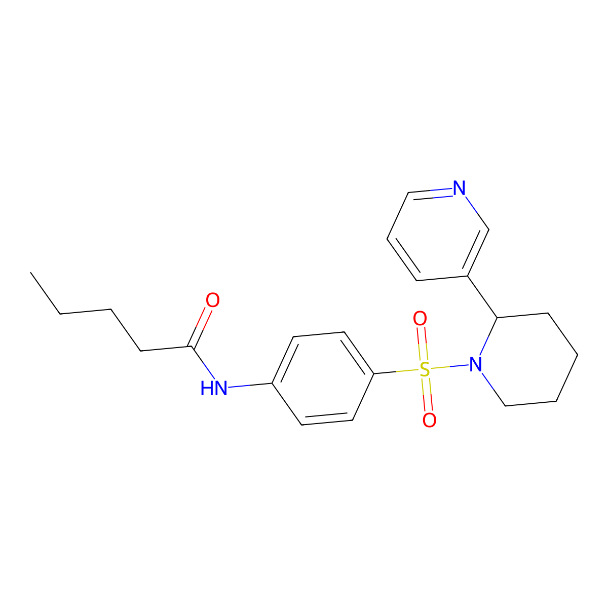 N-[4-(2-pyridin-3-ylpiperidin-1-yl)sulfonylphenyl]pentanamide molecular structure, CAS 393834-14-5