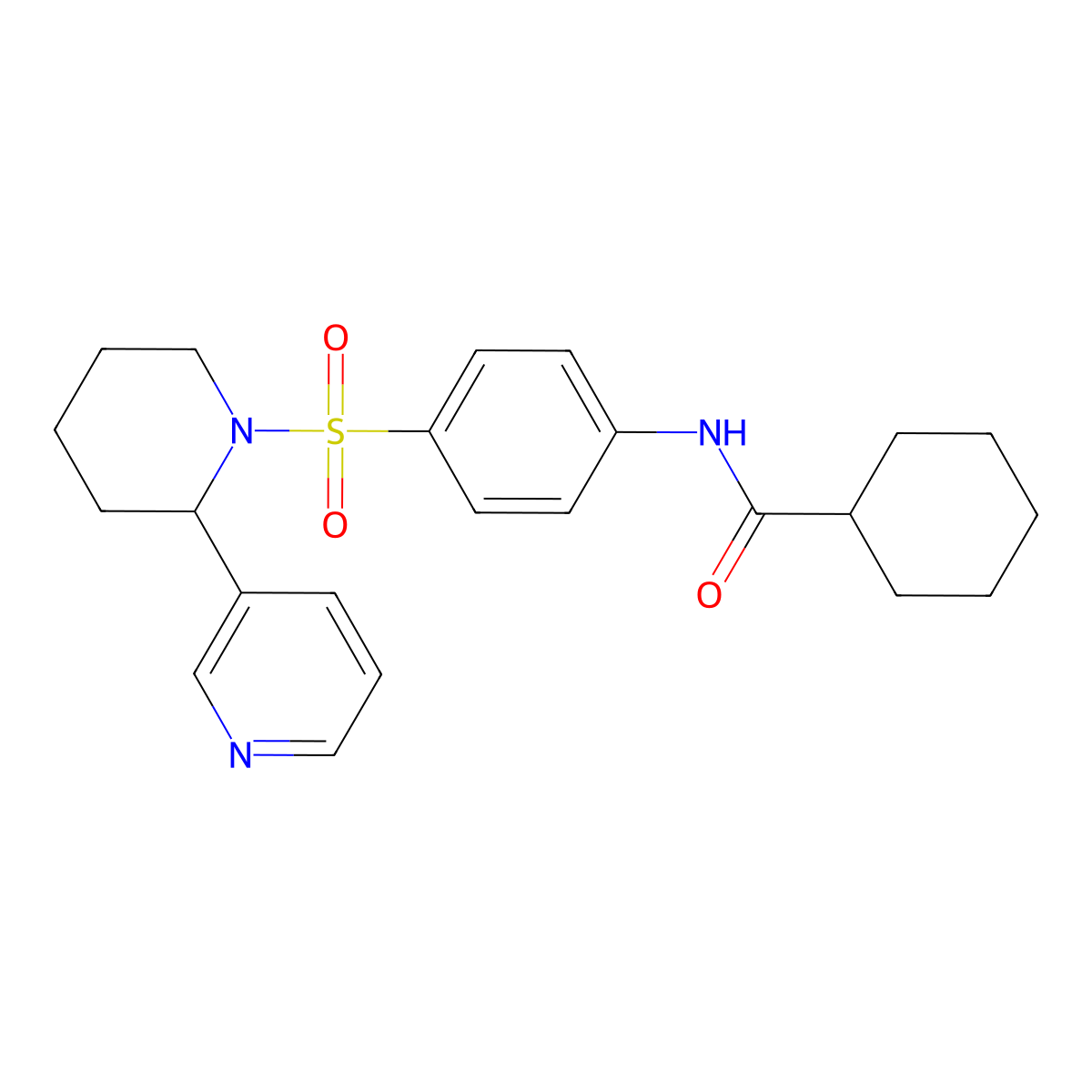 N-[4-(2-pyridin-3-ylpiperidin-1-yl)sulfonylphenyl]cyclohexanecarboxamide molecular structure, CAS 393834-22-5