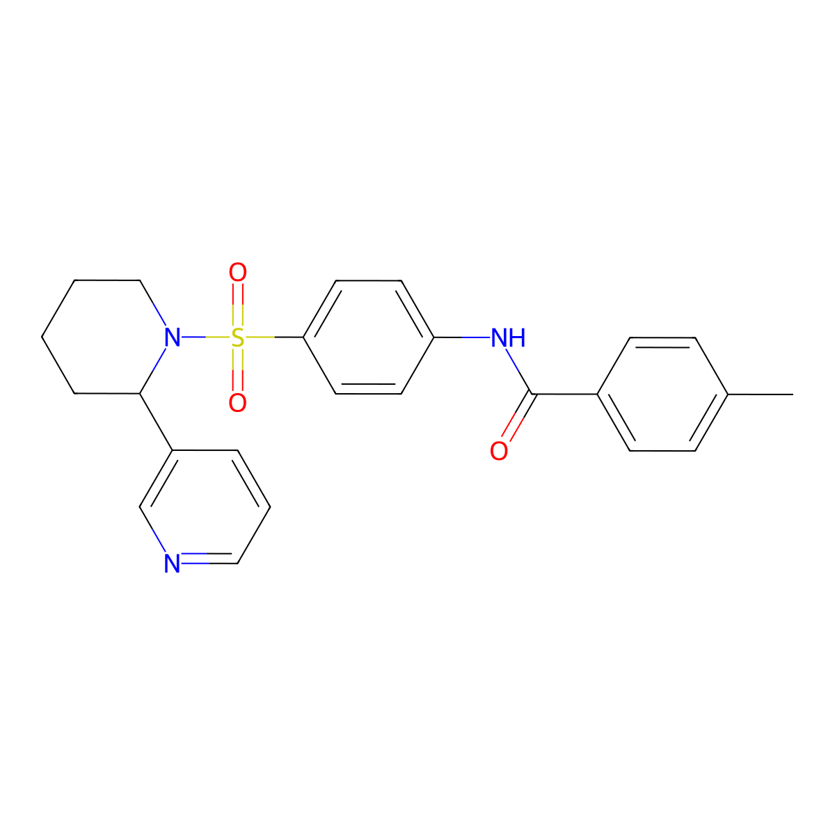 4-methyl-N-[4-(2-pyridin-3-ylpiperidin-1-yl)sulfonylphenyl]benzamide molecular structure, CAS 393834-46-3