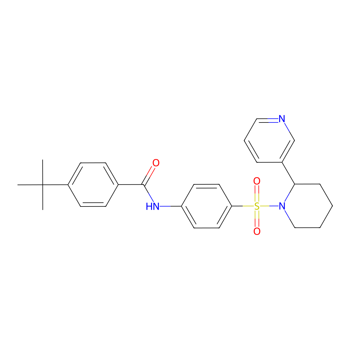 4-tert-butyl-N-[4-(2-pyridin-3-ylpiperidin-1-yl)sulfonylphenyl]benzamide molecular structure, CAS 393834-59-8