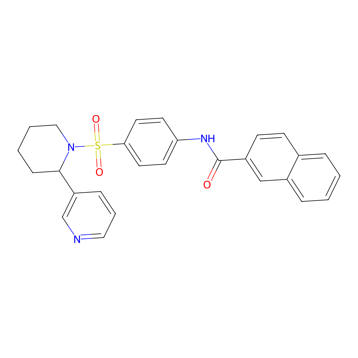 N-[4-(2-pyridin-3-ylpiperidin-1-yl)sulfonylphenyl]naphthalene-2-carboxamide molecular structure, CAS 393834-78-1