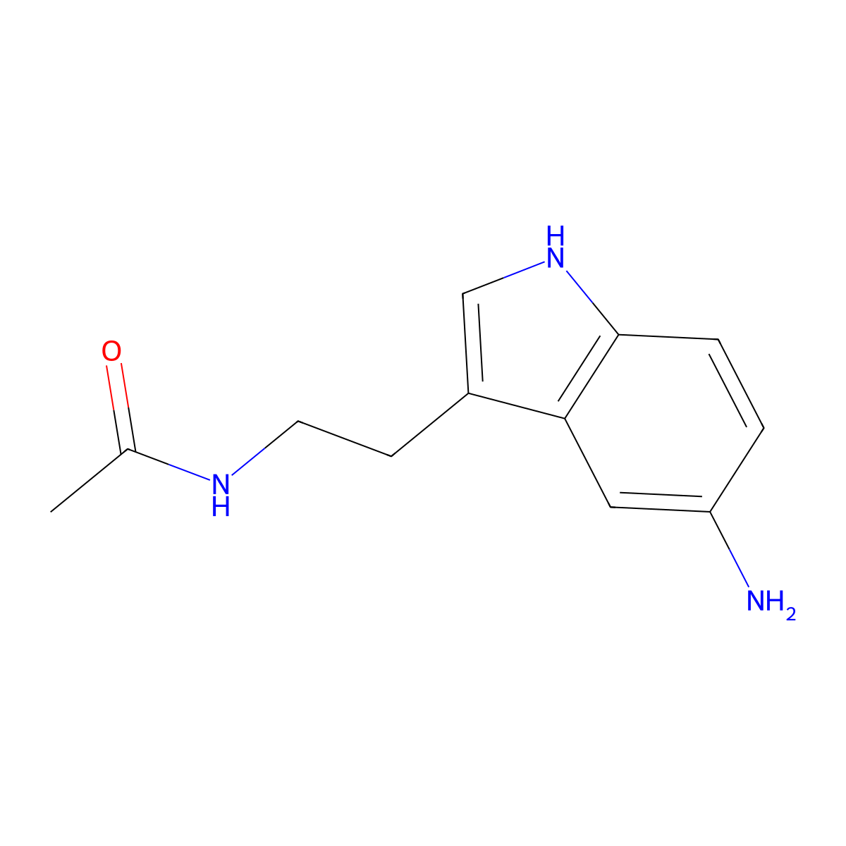 N-(2-(5-Amino-1H-indol-3-yl)ethyl)acetamide molecular structure, CAS 393835-65-9