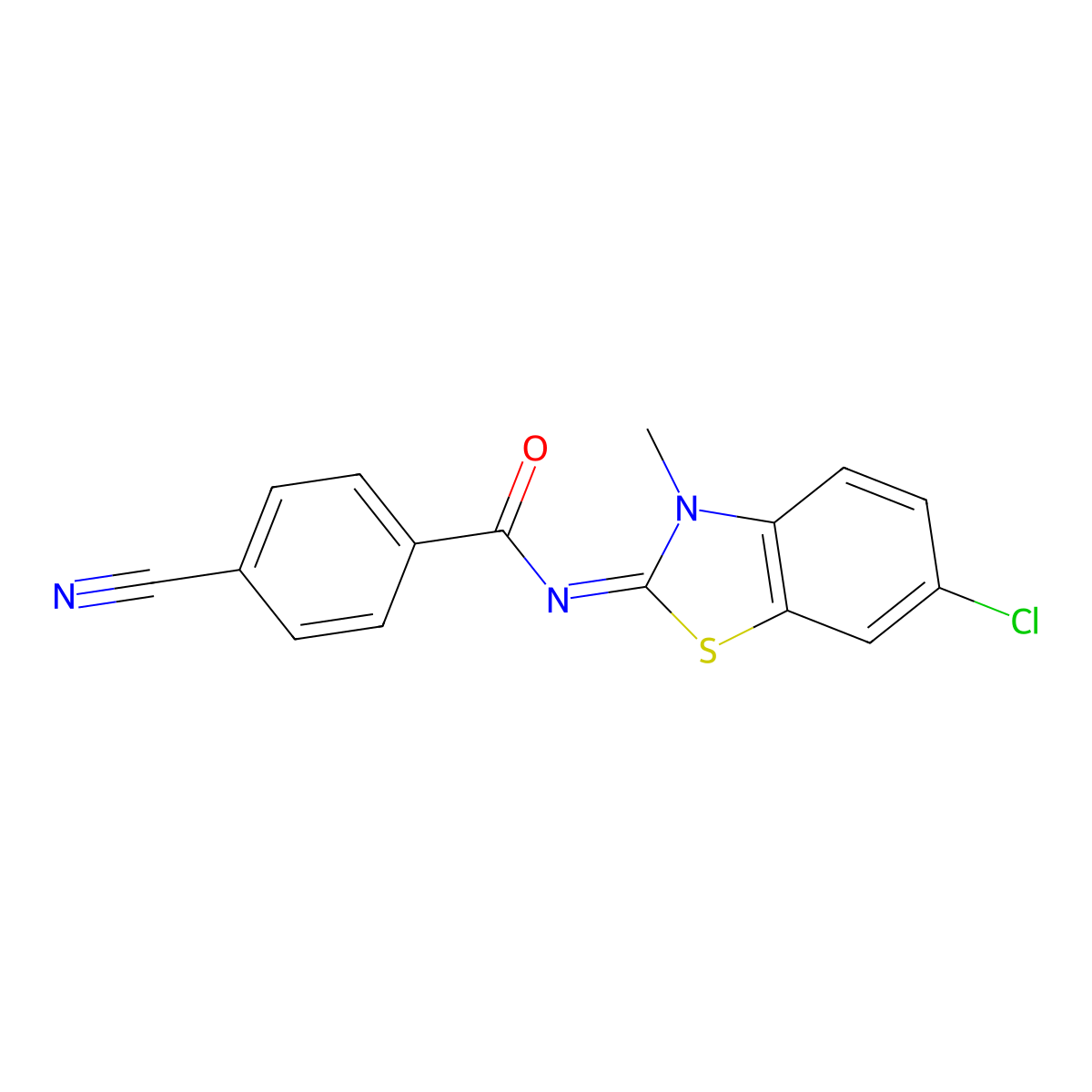 (Z)-N-(6-chloro-3-methylbenzo[d]thiazol-2(3H)-ylidene)-4-cyanobenzamide molecular structure, CAS 393837-26-8