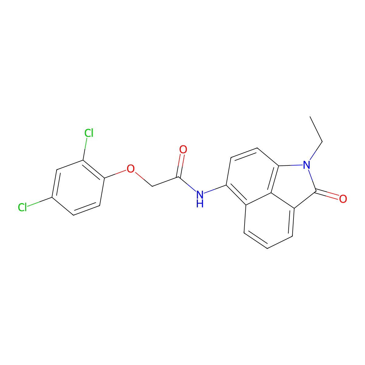2-(2,4-dichlorophenoxy)-N-(1-ethyl-2-oxo-1,2-dihydrobenzo[cd]indol-6-yl)acetamide molecular structure, CAS 393837-37-1