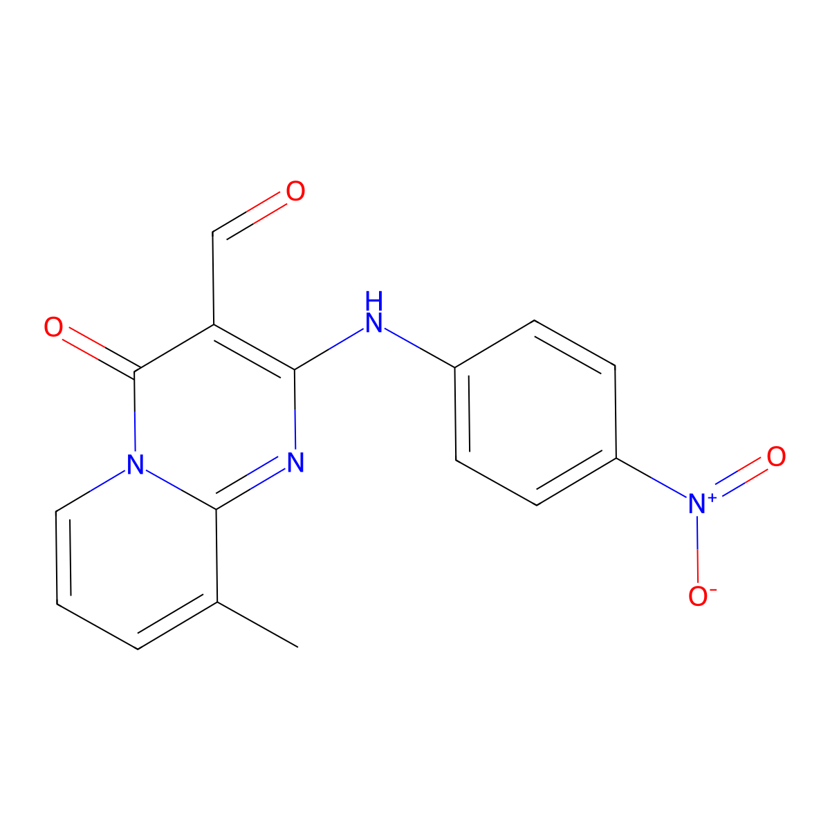 9-methyl-2-[(4-nitrophenyl)amino]-4-oxo-4H-pyrido[1,2-a]pyrimidine-3-carbaldehyde molecular structure, CAS 393837-65-5