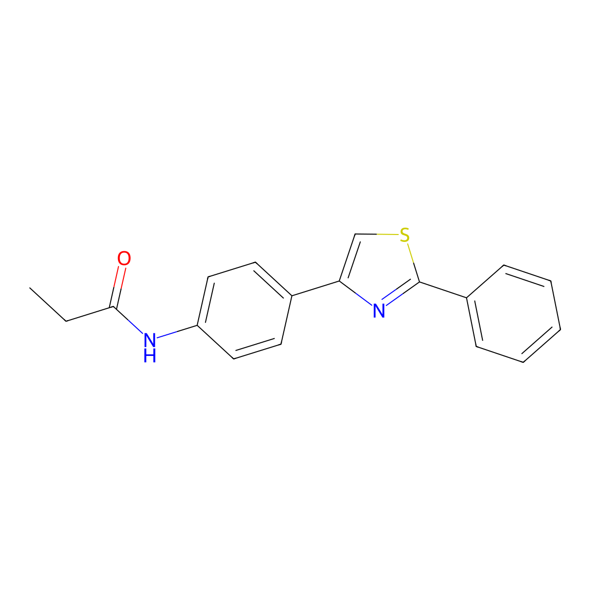 N-[4-(2-phenyl-1,3-thiazol-4-yl)phenyl]propanamide molecular structure, CAS 393837-66-6