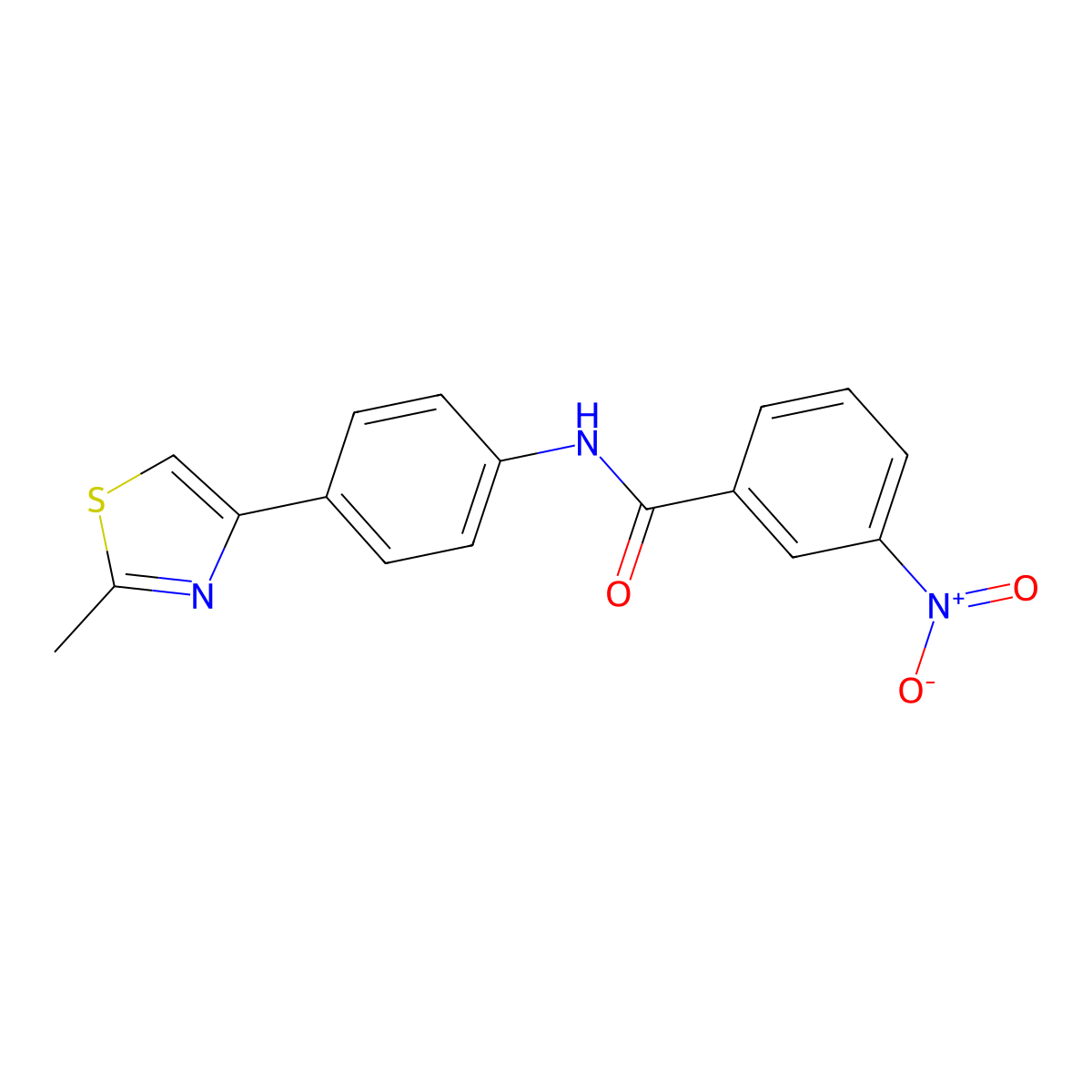 N-[4-(2-methyl-1,3-thiazol-4-yl)phenyl]-3-nitrobenzamide molecular structure, CAS 393837-70-2