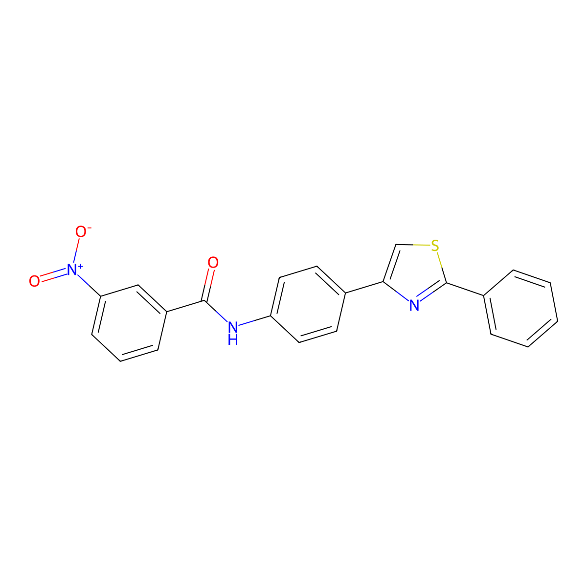 3-nitro-N-[4-(2-phenyl-1,3-thiazol-4-yl)phenyl]benzamide molecular structure, CAS 393837-75-7