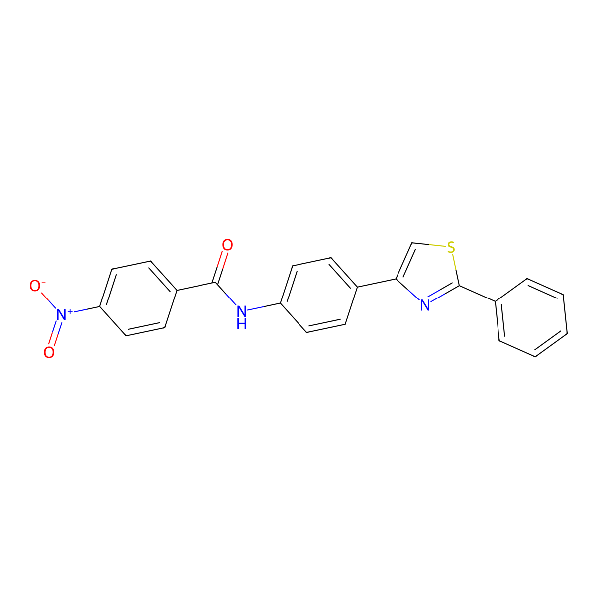 4-nitro-N-[4-(2-phenyl-1,3-thiazol-4-yl)phenyl]benzamide molecular structure, CAS 393837-76-8