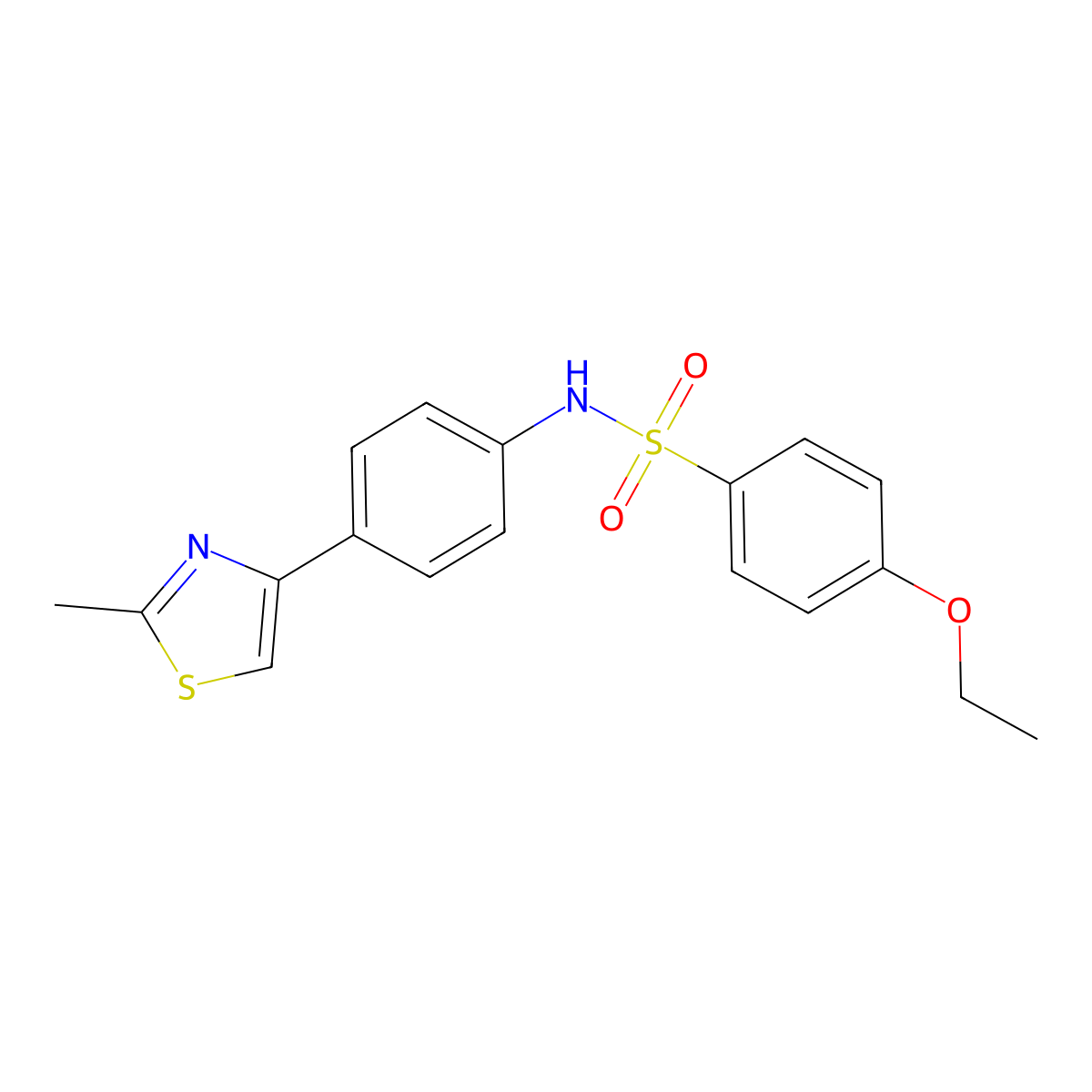 4-ethoxy-N-[4-(2-methyl-1,3-thiazol-4-yl)phenyl]benzenesulfonamide molecular structure, CAS 393837-80-4