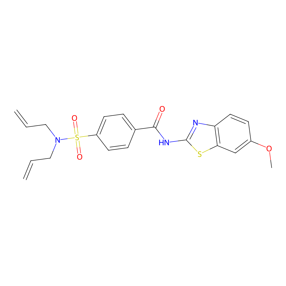 4-(N,N-diallylsulfamoyl)-N-(6-methoxybenzo[d]thiazol-2-yl)benzamide molecular structure, CAS 393838-08-9