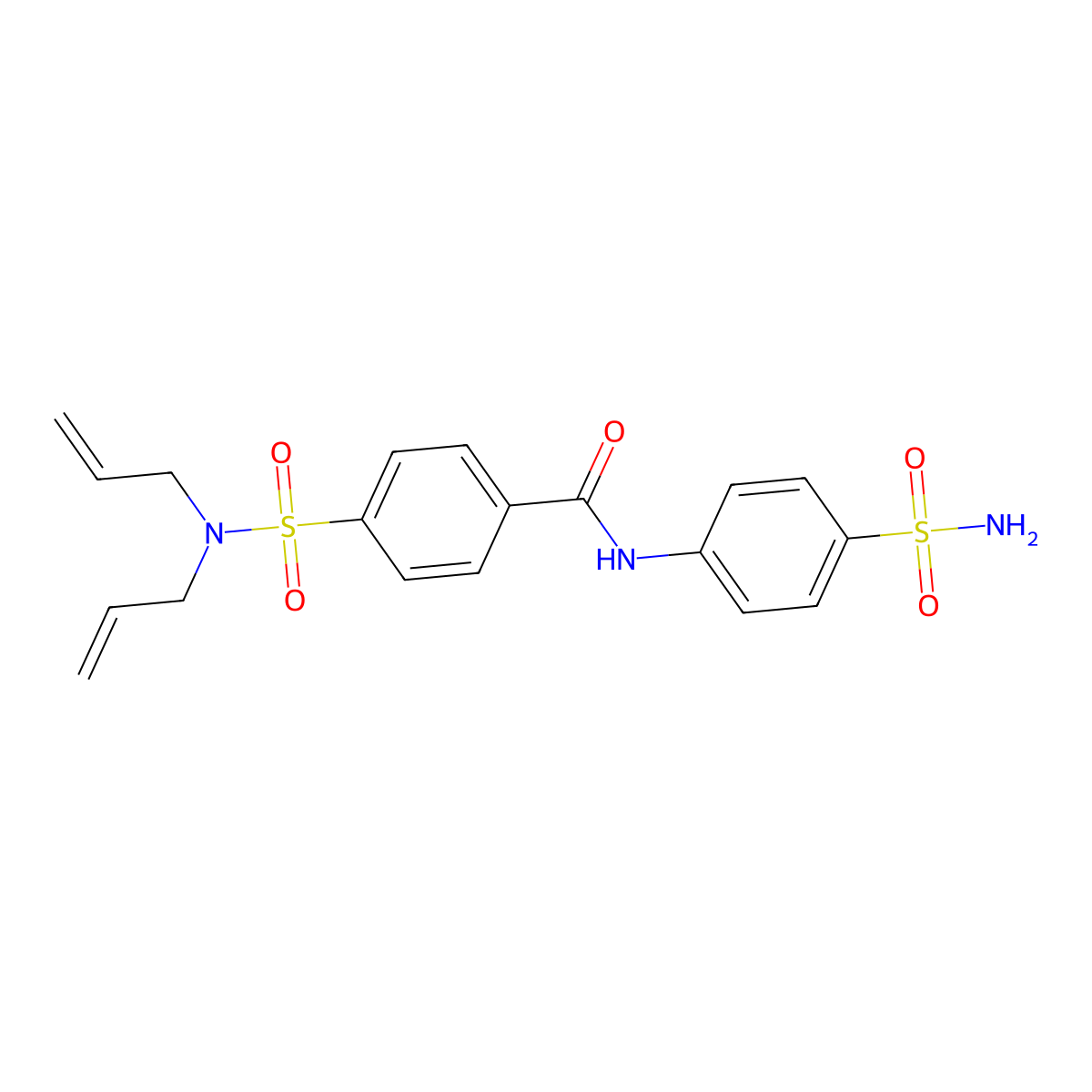 4-(N,N-diallylsulfamoyl)-N-(4-sulfamoylphenyl)benzamide molecular structure, CAS 393838-20-5