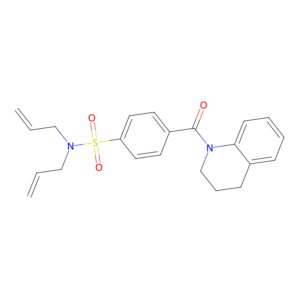 4-(3,4-dihydro-2H-quinoline-1-carbonyl)-N,N-bis(prop-2-enyl)benzenesulfonamide molecular structure, CAS 393838-25-0
