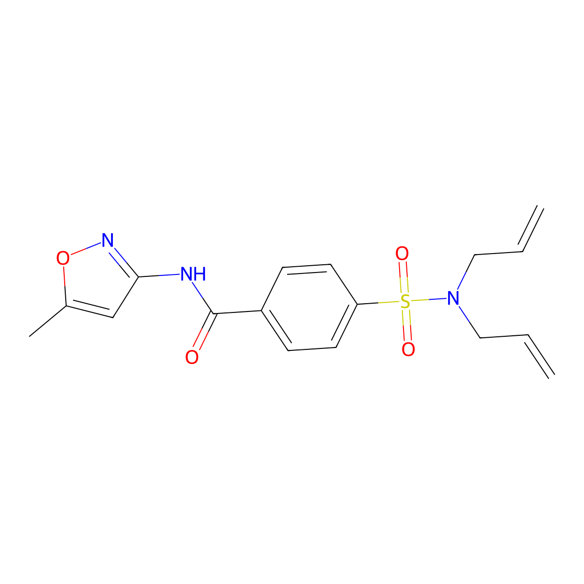 4-(N,N-diallylsulfamoyl)-N-(5-methylisoxazol-3-yl)benzamide molecular structure, CAS 393838-29-4