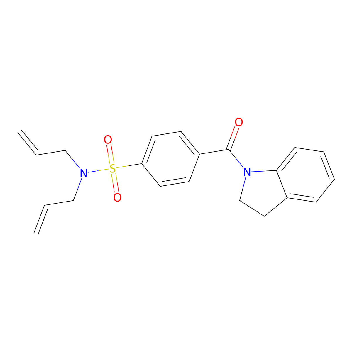 N,N-diallyl-4-(indoline-1-carbonyl)benzenesulfonamide molecular structure, CAS 393838-30-7