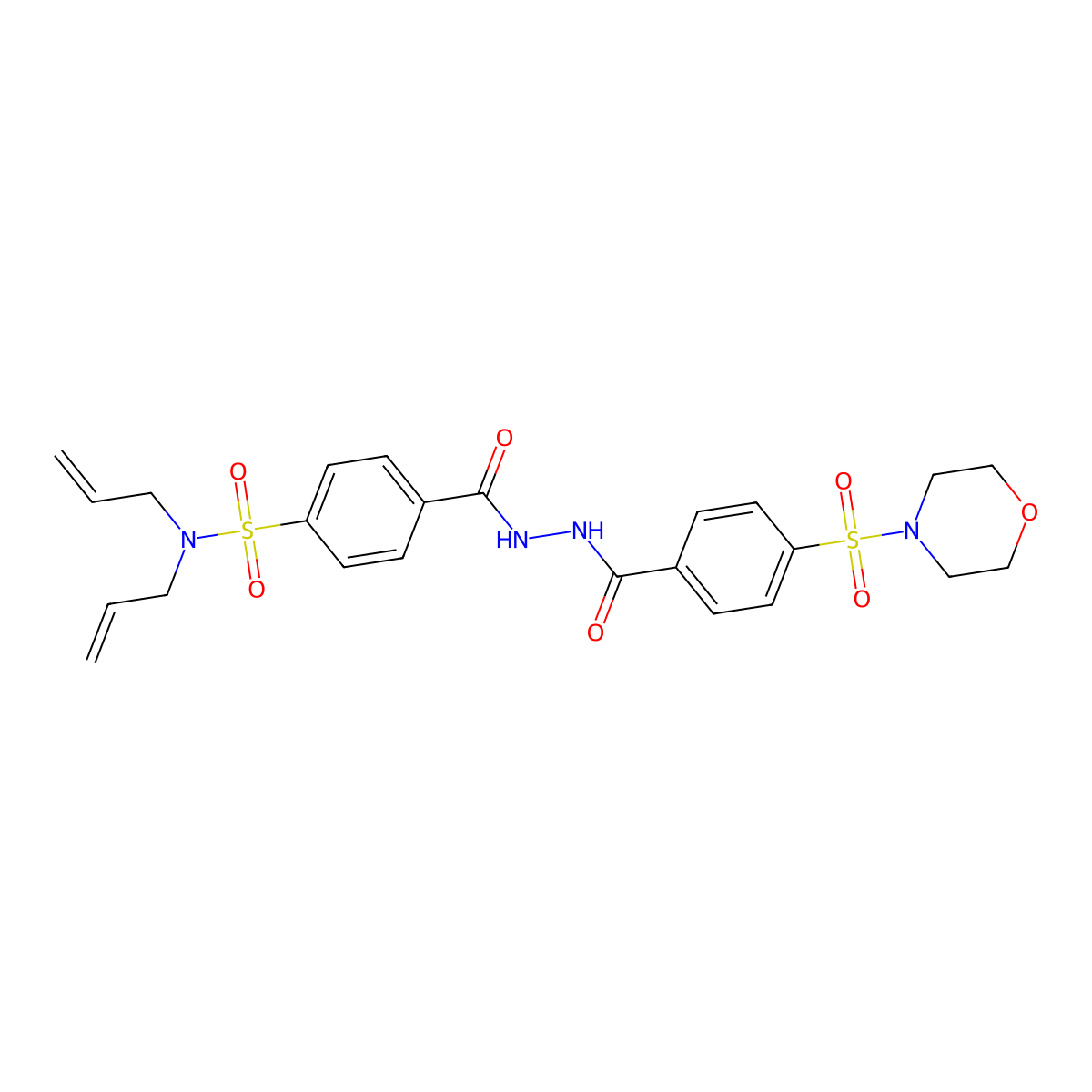 N,N-diallyl-4-(2-(4-(morpholinosulfonyl)benzoyl)hydrazinecarbonyl)benzenesulfonamide molecular structure, CAS 393838-34-1