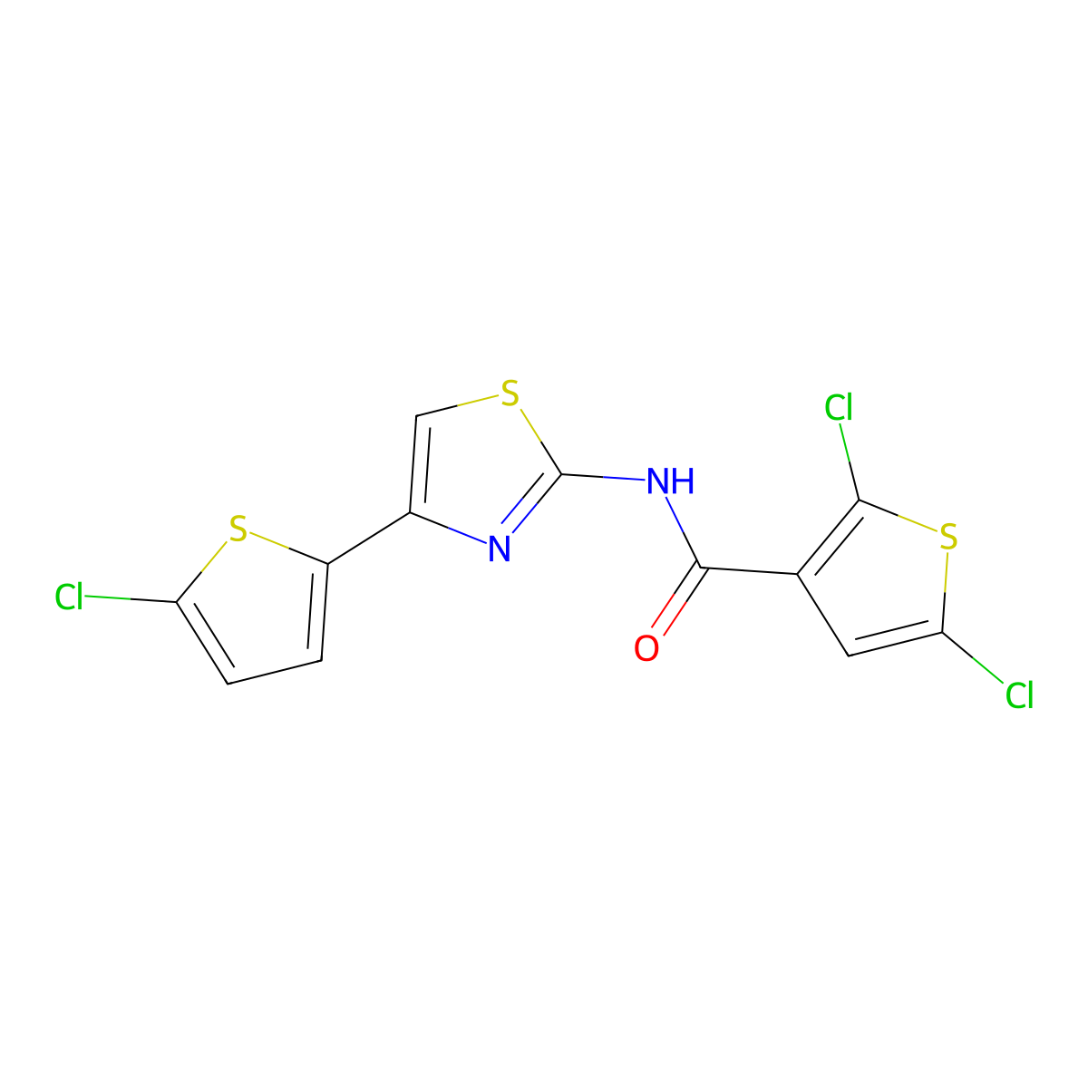 2,5-dichloro-N-[4-(5-chlorothiophen-2-yl)-1,3-thiazol-2-yl]thiophene-3-carboxamide molecular structure, CAS 393838-42-1