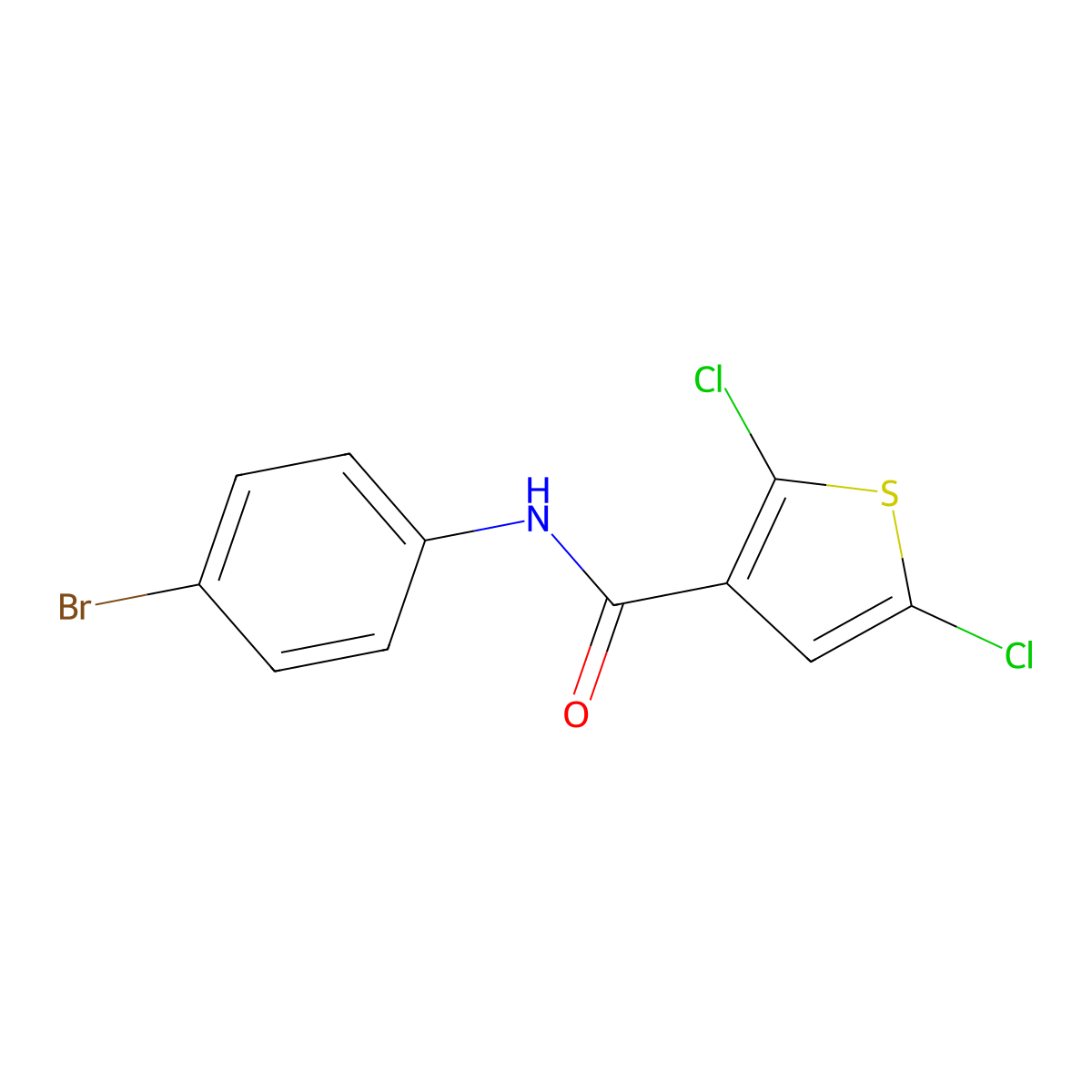 N-(4-bromophenyl)-2,5-dichlorothiophene-3-carboxamide molecular structure, CAS 393838-46-5