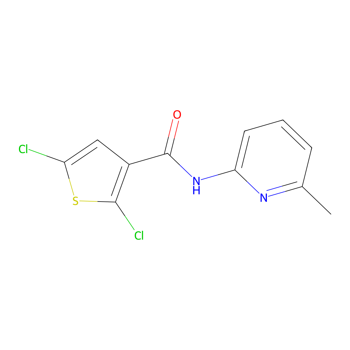 2,5-dichloro-N-(6-methylpyridin-2-yl)thiophene-3-carboxamide molecular structure, CAS 393838-51-2