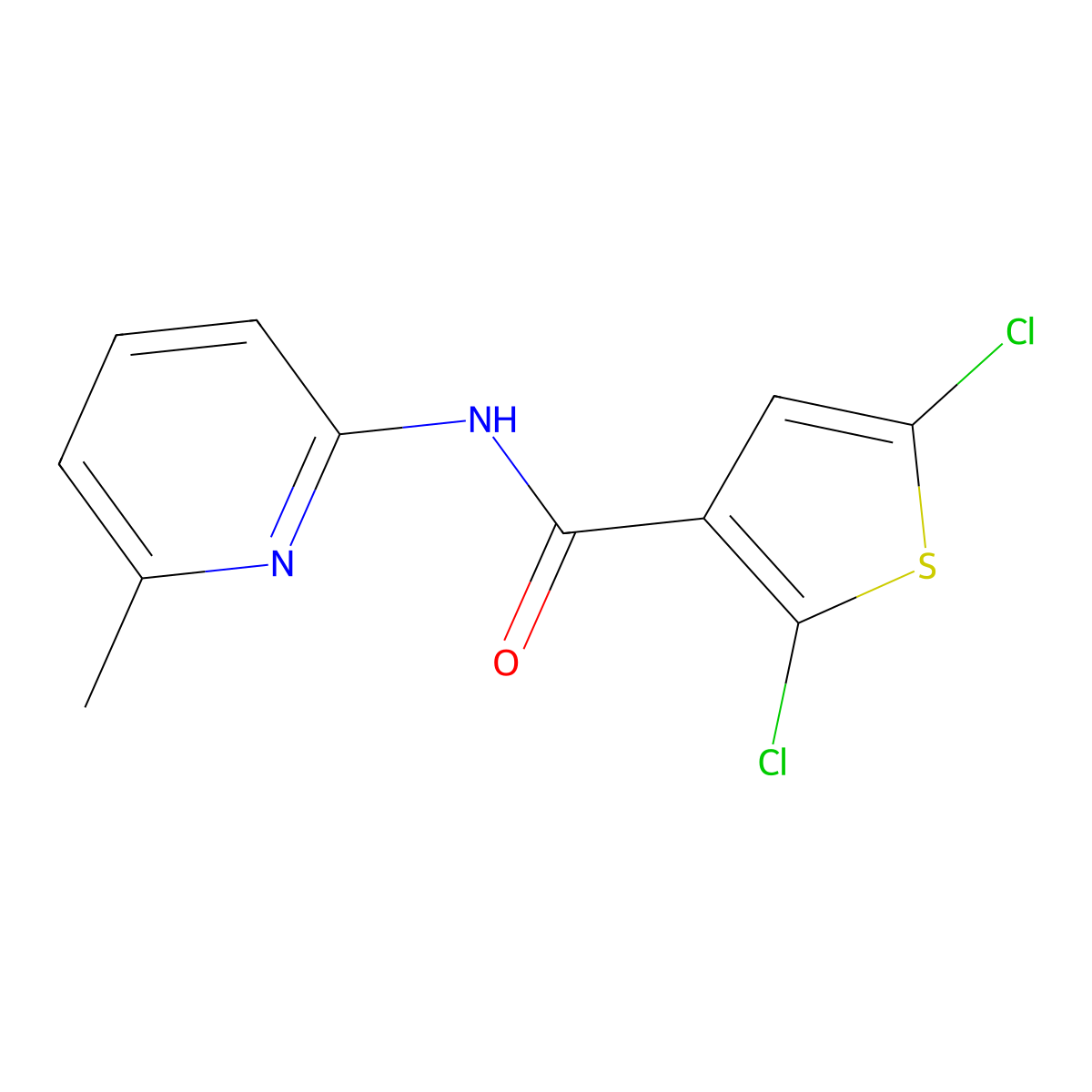 2,5-dichloro-N-(6-methylpyridin-2-yl)thiophene-3-carboxamide molecular structure, CAS 393838-51-2