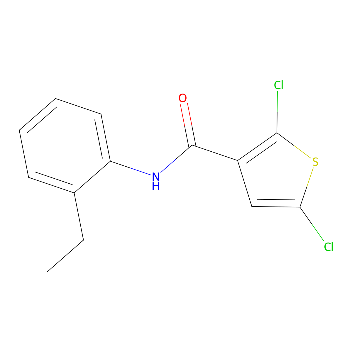 2,5-dichloro-N-(2-ethylphenyl)thiophene-3-carboxamide molecular structure, CAS 393838-56-7