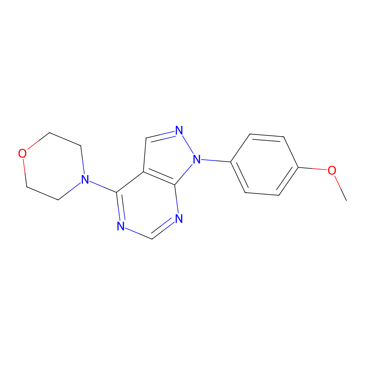 4-[1-(4-Methoxyphenyl)pyrazolo[3,4-d]pyrimidin-4-yl]morpholine molecular structure, CAS 393845-13-1