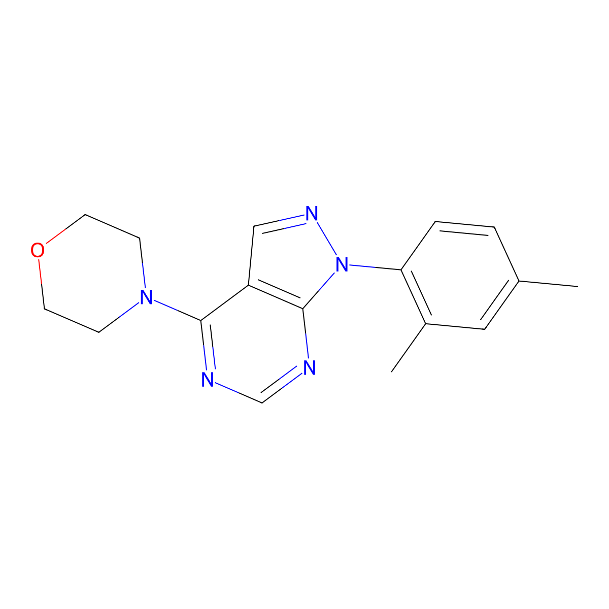 4-[1-(2,4-Dimethylphenyl)pyrazolo[3,4-d]pyrimidin-4-yl]morpholine molecular structure, CAS 393845-14-2