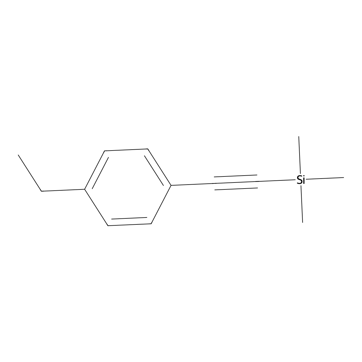 (4-Ethylphenylethynyl)trimethylsilane molecular structure, CAS 393857-27-7
