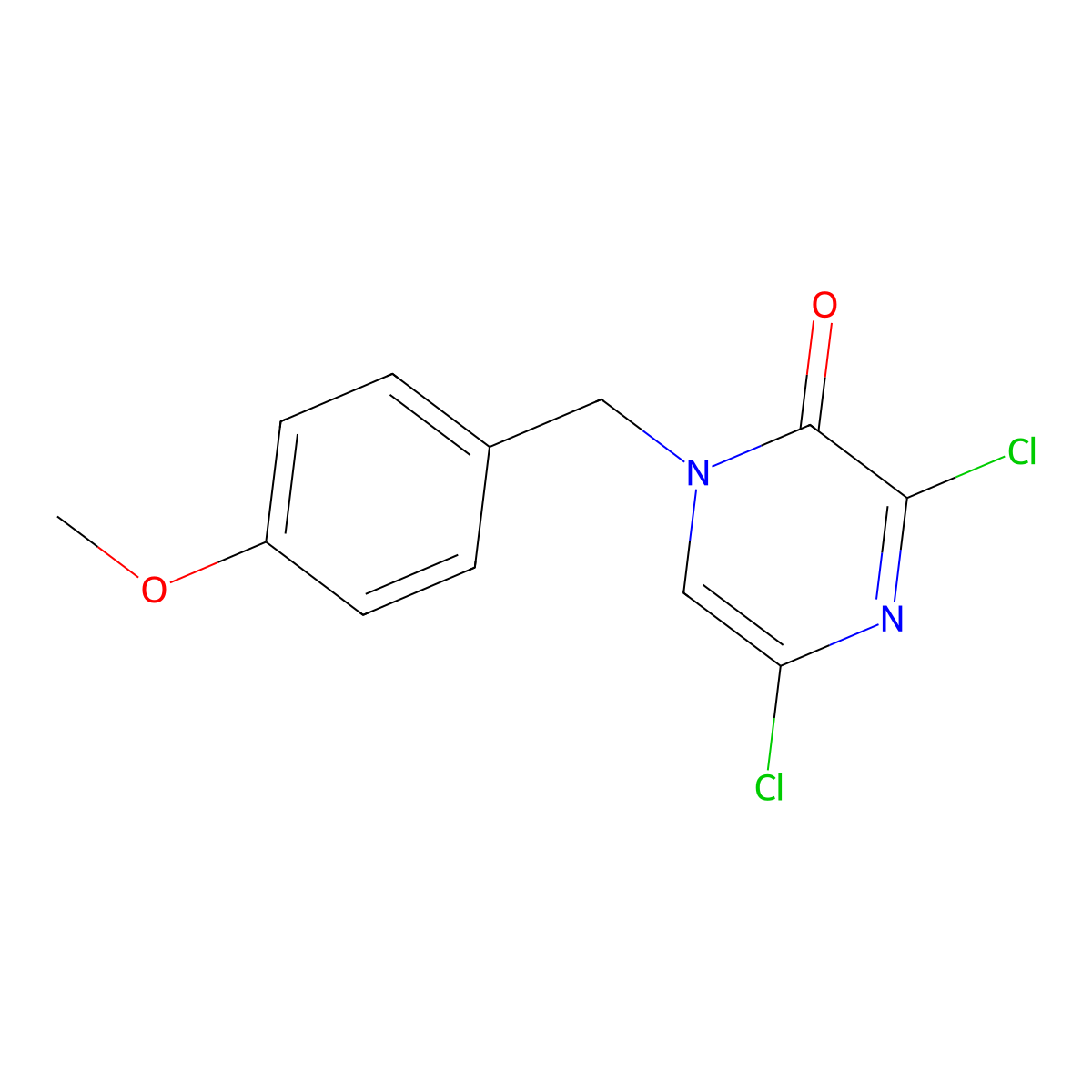 1-(4-methoxybenzyl)-3,5-dichloropyrazine-2(1H)-one molecular structure, CAS 393860-82-7