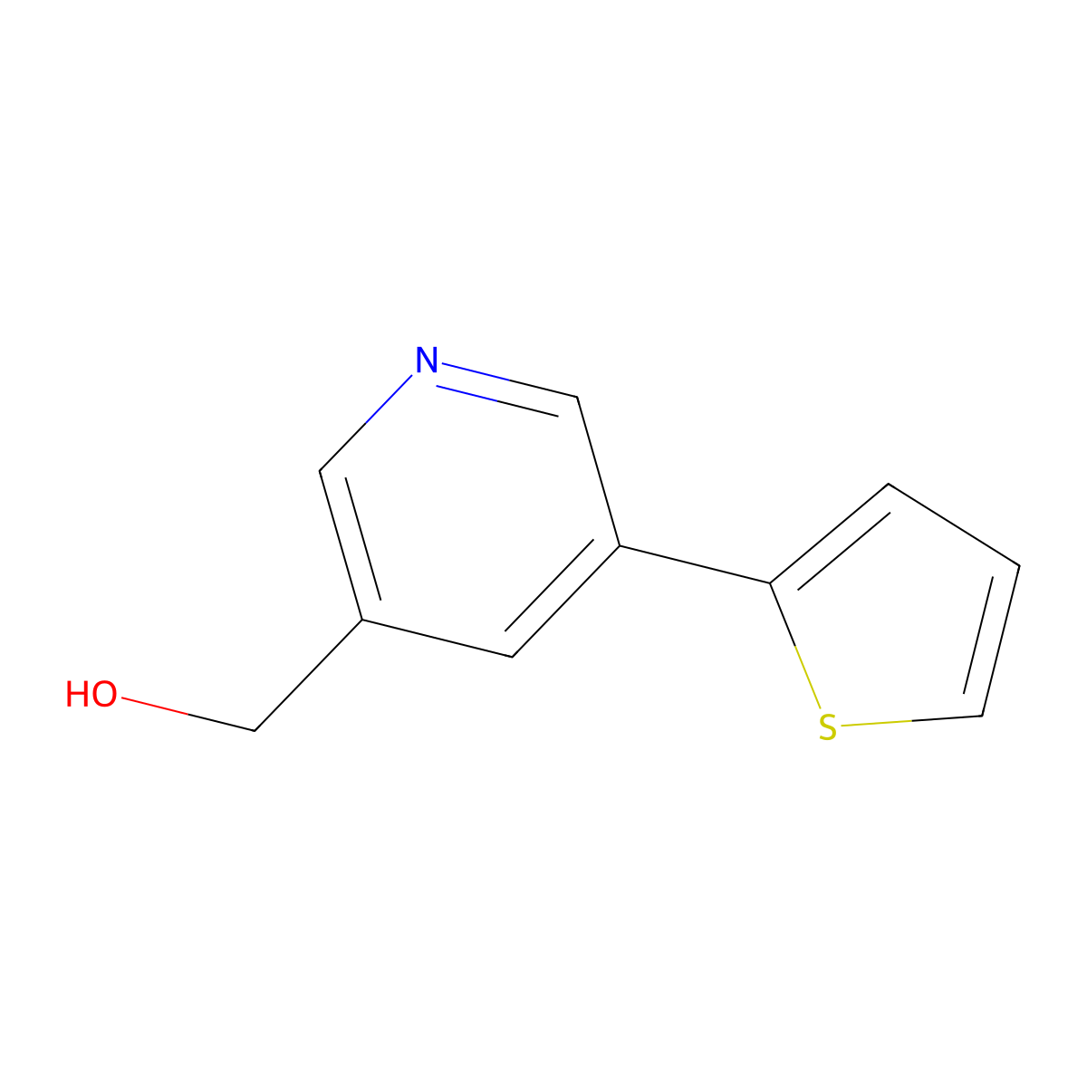 (5-(Thiophen-2-yl)pyridin-3-yl)methanol molecular structure, CAS 393861-00-2