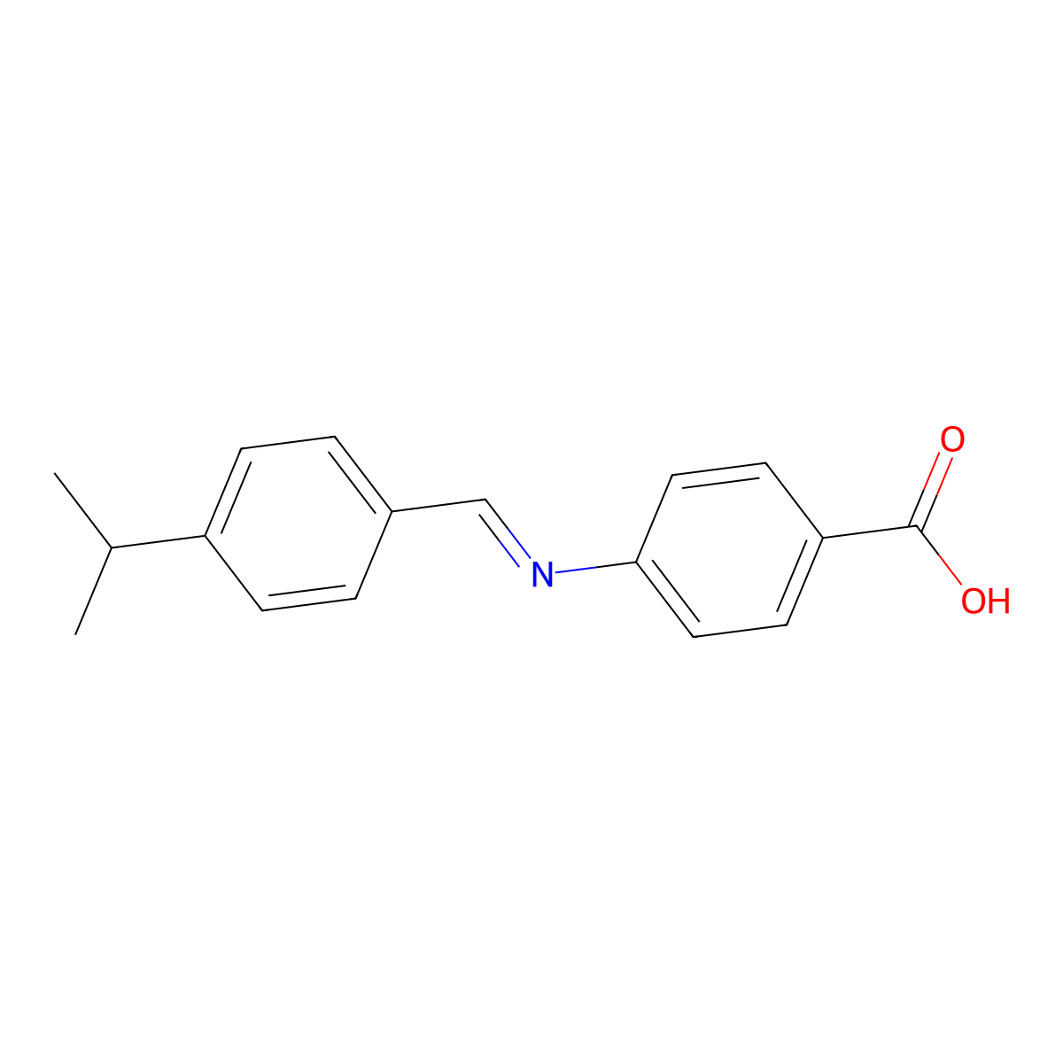 4-Carboxy-N-(4-isopropylbenzylidene)aniline molecular structure, CAS 3939-25-1